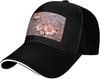 Pink Floral Lace Print Baseball Cap Polyester Adjustable Sun Protection Casual Golf Trucker Hat