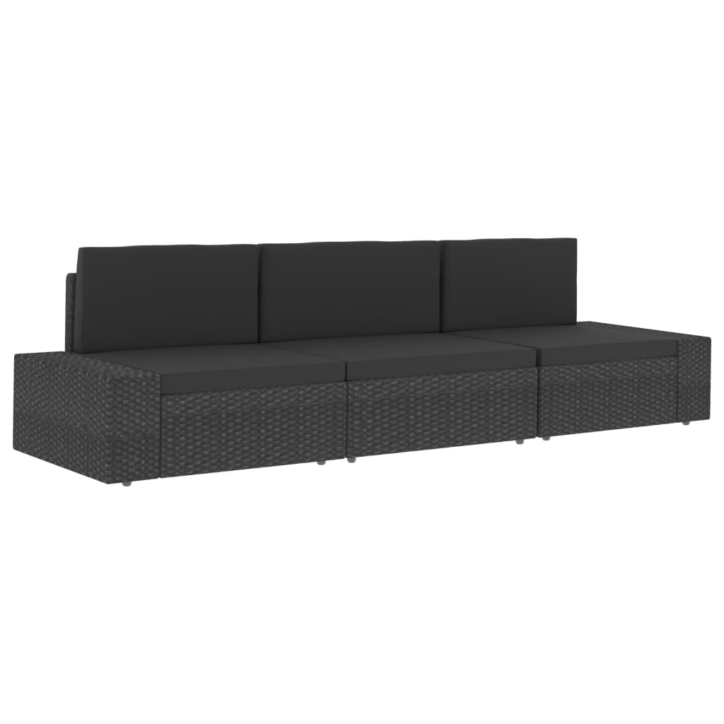 Modular 2 Seater Sofa Poly Rattan Brown