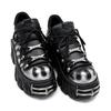 New Punk Style Women Shoes Lace-up Heel Height 6CM Platform Shoes Woman Metal Decor Woman Sneakers Gothic Ankle Rock Boots