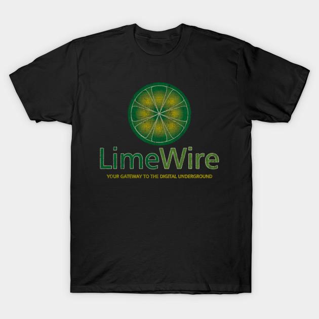 

Men Black Print T-shirt Limewire You Gateway To Digital Underground No-Cut Transfer Paper Print Cotton Tshirt 3XL чорний