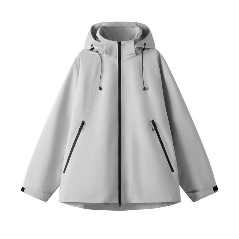 

Jacket for Men and Women with The Same Outdoor Windproof and Waterproof Hooded Mountaineering Suit Spring and Autumn Single-stroke Jacket Jacket XS