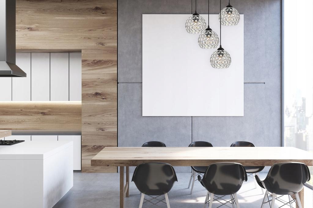 UNIQUE CHANDELIER HANGING LAMP CHROME CRYSTAL