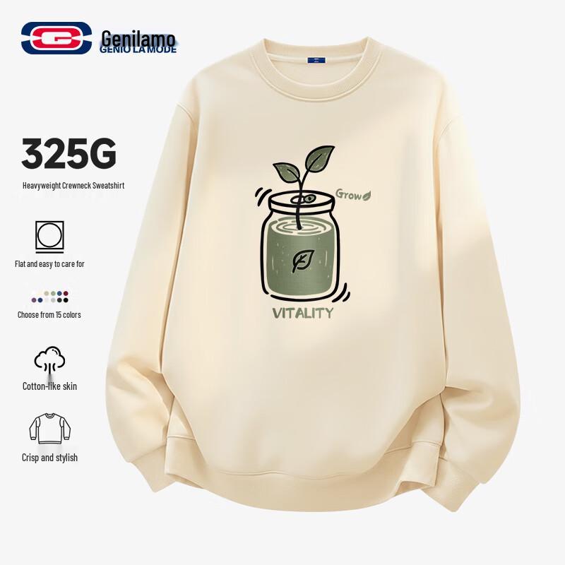 GENIOLAMODE Men s Crew Neck Sweatshirt M