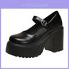 Mary Jane Shoes For Women Retro Pu Thick Heel Platform Casual Spring