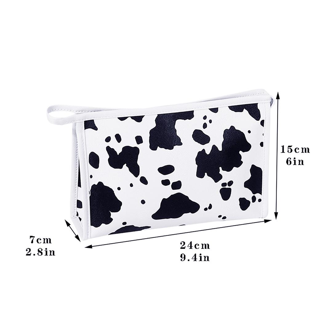 Aufbewahrungstasche mit Kuh-Print, Kosmetiktasche, Kosmetik-Aufbewahrungstasche, geeignet für Frauen und Mädchen