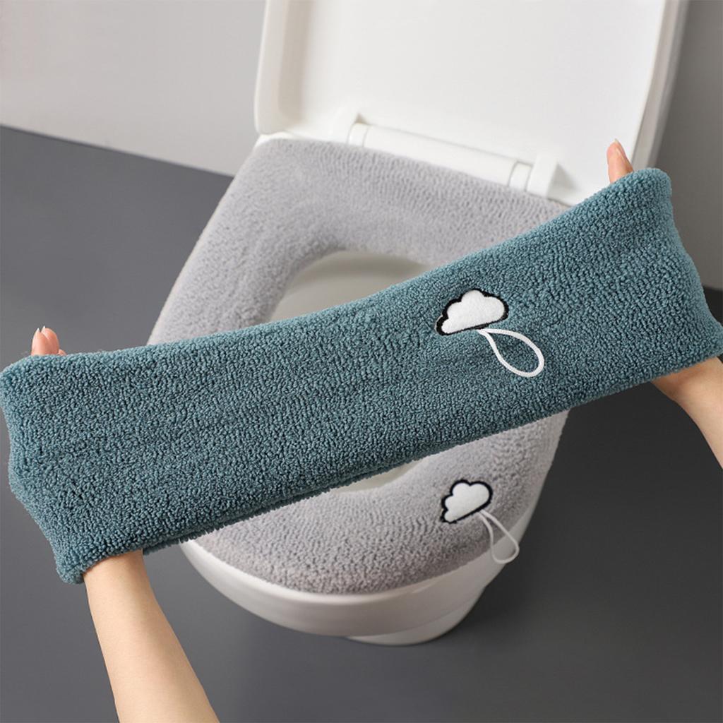 Thicken Toilet Seat Cover Cushion Pads Bathroom Toilet Cushion Toilet Seat Pad Warmer Cushion Soft Bathroom Washable