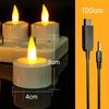 Flameless Rechargeable LED Candles, Set of 12, USB Rechargeable, Perfect for Indoor and Outdoor Use, Christmas Tree Decorations, Halloween, Weddings,