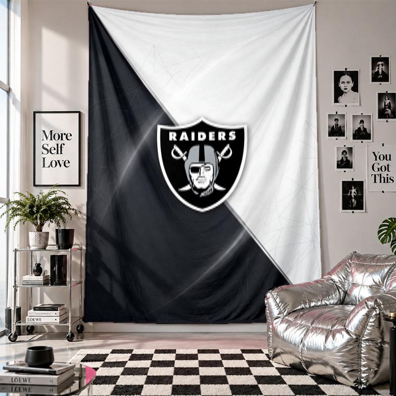Las Vegas Raiders Wandteppich Heimdekoration Wandbehang Stoff für Schlafzimmer Wohnzimmer Hintergrund