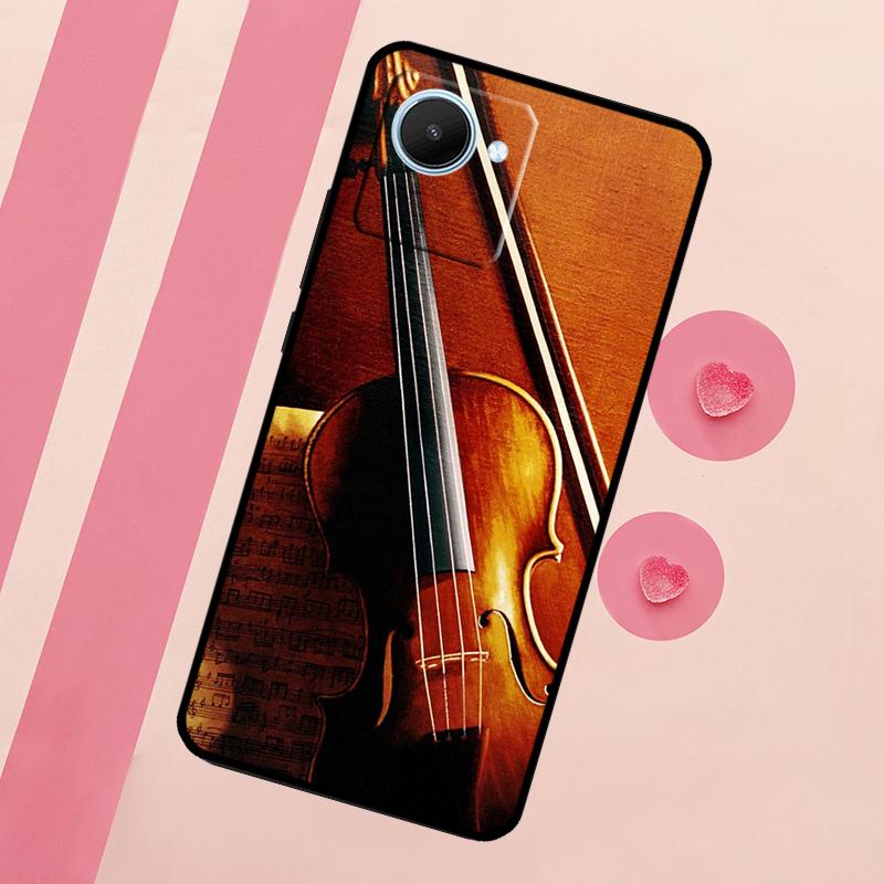 Music Violin For Realme 15 10 11 12 13 14 Pro Plus C65 C67 C75 C63 C61 C55 C51 C53 C35 GT6 GT7 Pro Case