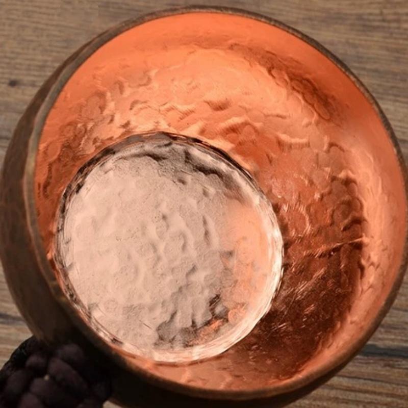 Vintage Pure Copper Coffee Cup,Mug Moscow Mule Thickened Large Size Hammer Texture Woven Handle 700ml Beer Mug,Tea Cup Tableware