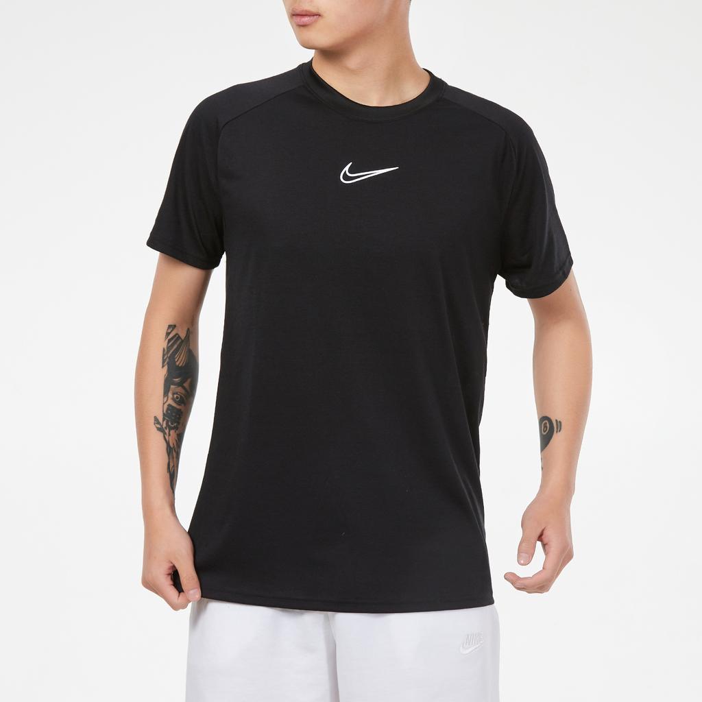 Nike Dri-FIT Academy Print Quick-Dry Short Sleeve Soccer T-Shirt Men Tops Black CZ0983-010