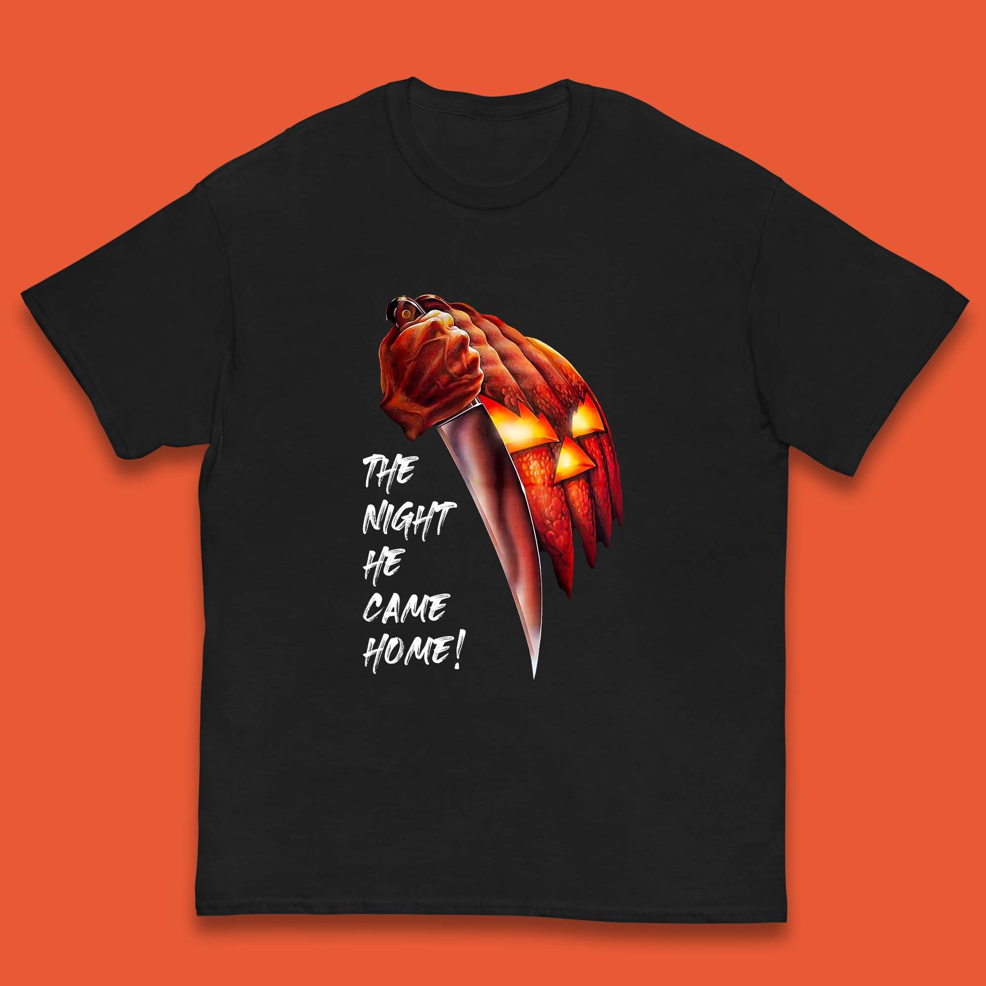 The Night He Came Home Michael Myers Happy Halloween Pumpkin Jack-o -lantern Kids T Shirt 150