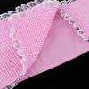 Pink Plaid with Lace Bedding Mattress Pillow Set for Dolls Kids Pretend Play Nursery Props