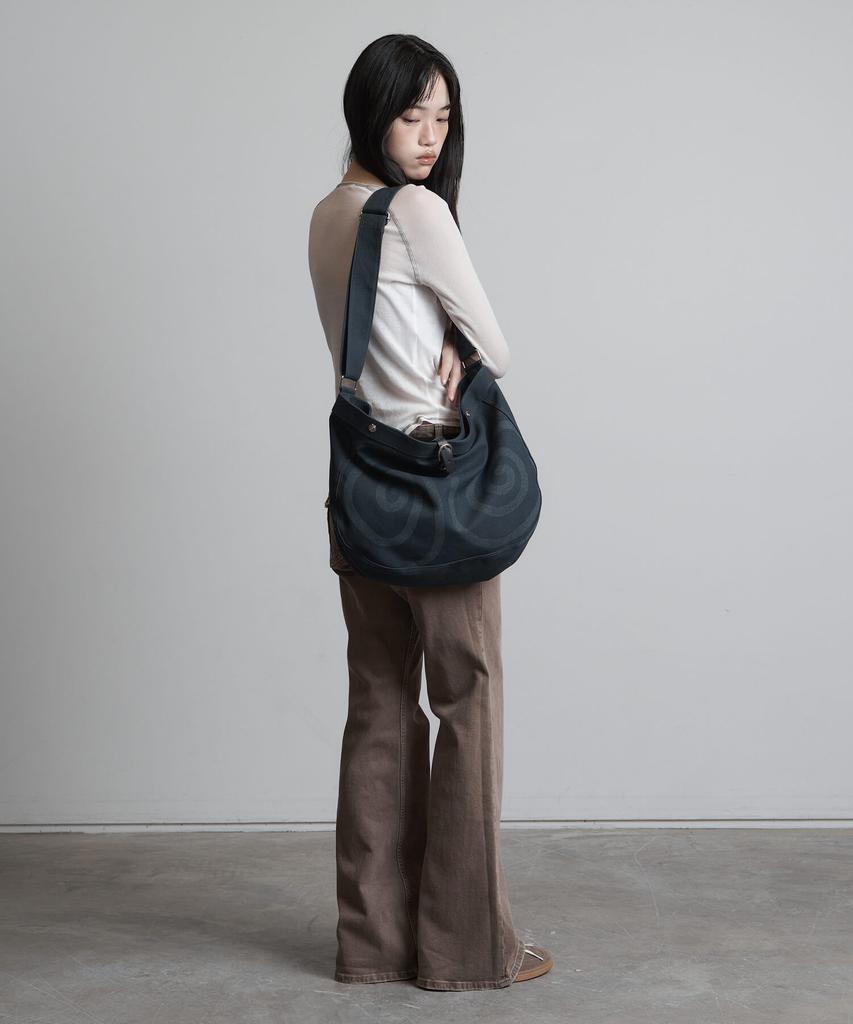 Peanut Loop Spiral Canvas Cross Bag Navy