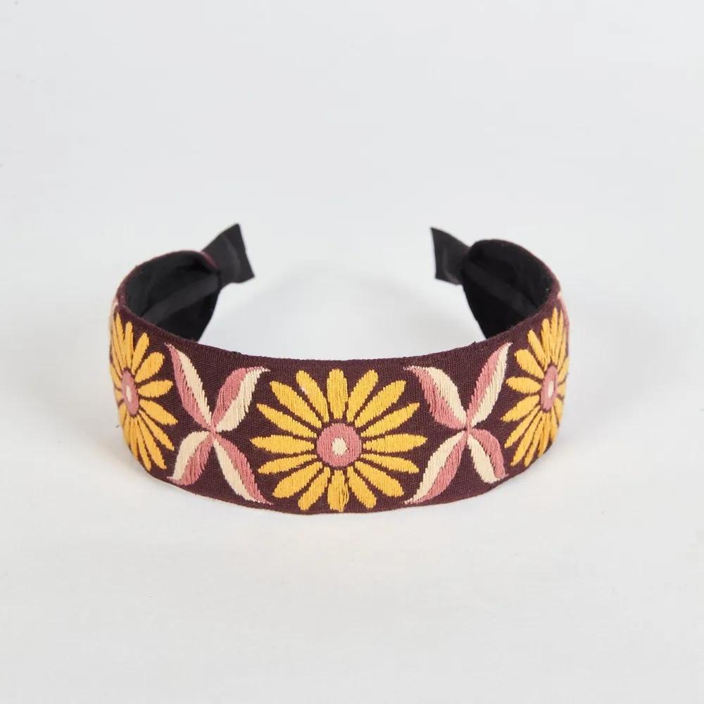 Lara Sunflower Embroidery Hairband P Wine LALAH669 3306162 wine