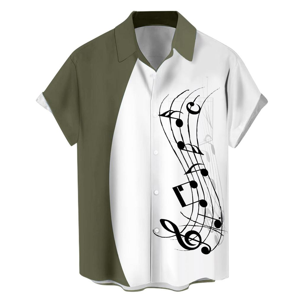 Summer Large Size Men's Casual Fashion 3D Digital Printing Short Sleeve Shirt Men's