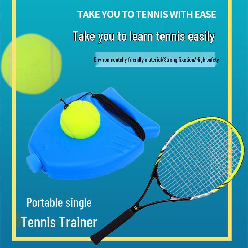 Solo Tennis Trainer with Rebound Base for Ball Practice