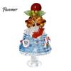 Handmade Colored Glass Decor Glazed Christmas Tree Figurine, Colorful Miniature Xmas Decor, Handcrafted Seasonal Home Festive Ornament Table