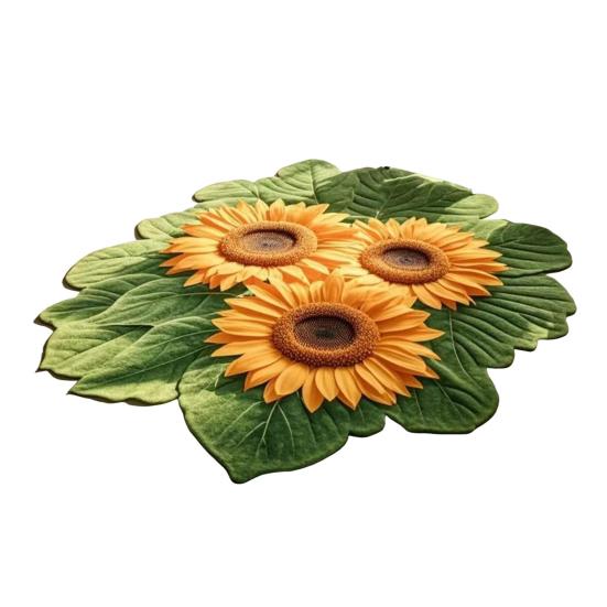 Sunflower Floor Mat Non-Slip Living Room Rug Farmhouse Area Rug Decorative Flower Carpet for Bedroom Playroom Bathroom