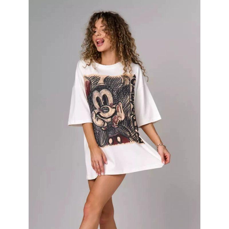 Fashion Wind Fashion Print Round Neck Loose Casual Cotton T-shirt Loose Printed Cotton T-shirt