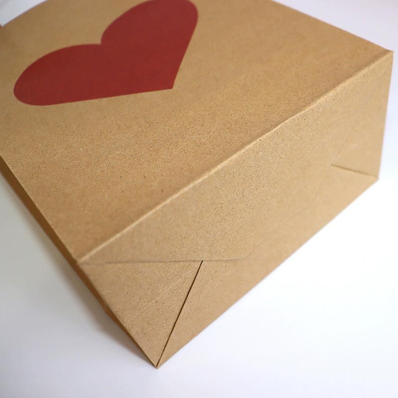 10Pcs/Set Shopping Tote Bag DIY Red Heart Anniversary Party Decor Gift Packing Bags Wedding with Tag Kraft Paper Valentine's Day