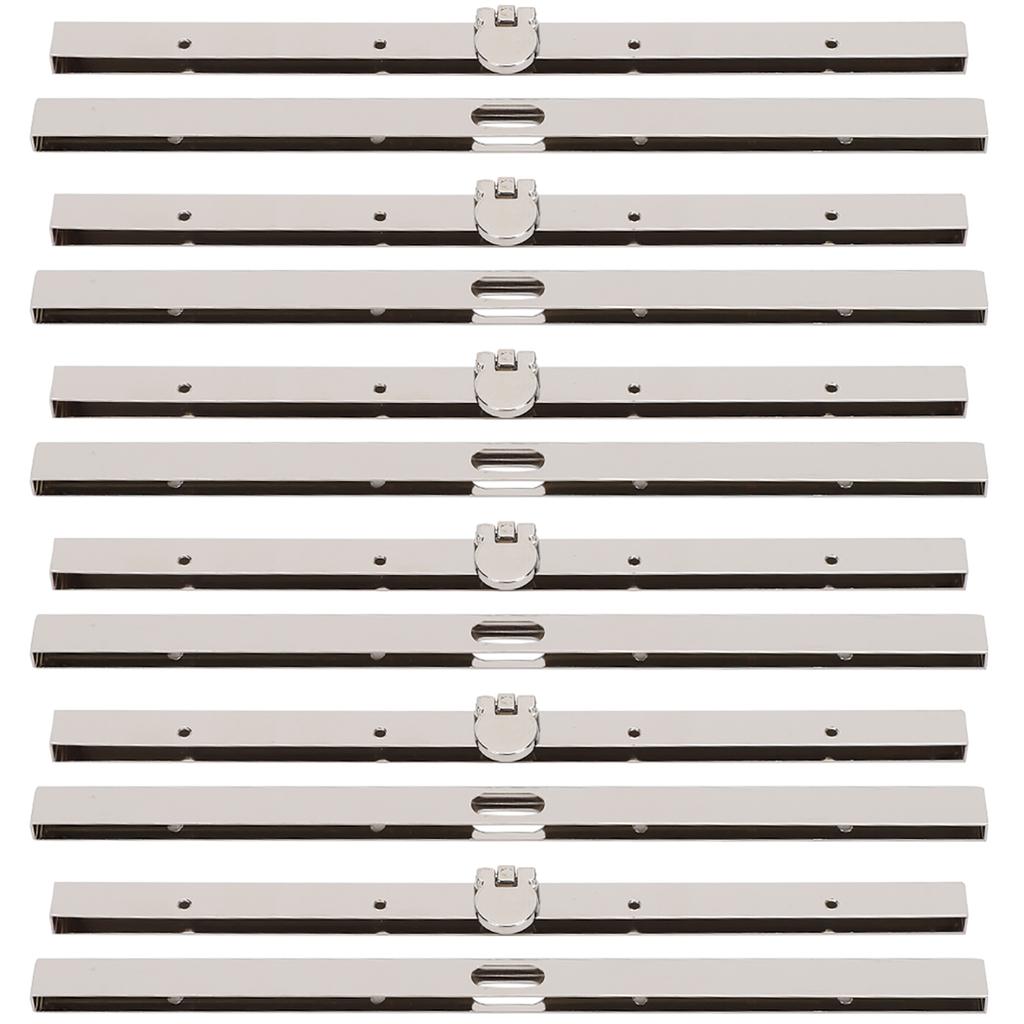 6PCs Metal Wallet Frame Straight Side Bag Supplies Hardware Accessories Iron Lightweight 19cm(Gun