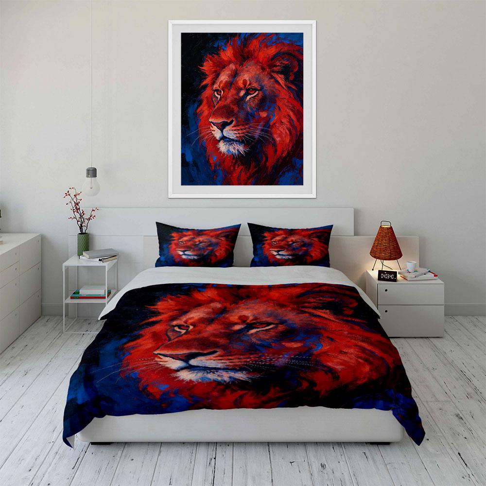 Fiery Lion Head Artwork. Bedding Sets Duvet Cover Sets Duvet Covers Pillowcases(1 * Duvet Cover 2 * Pillowcases Without Duvet Insert)