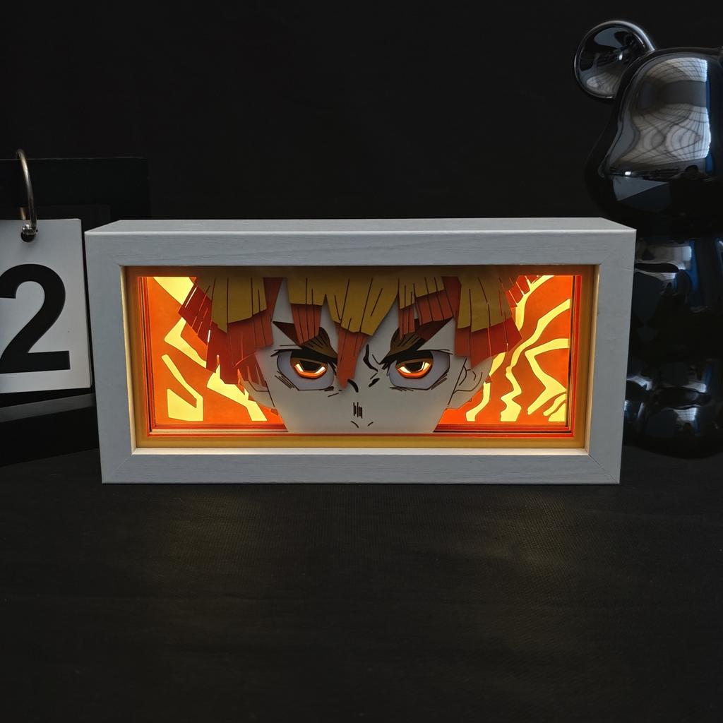 Demon Slayer 3D Light Box Led Anime Peripherals Amado Tanjirou Cartoon Multiple Colors Bedroom Table Decoration Birthday Gift