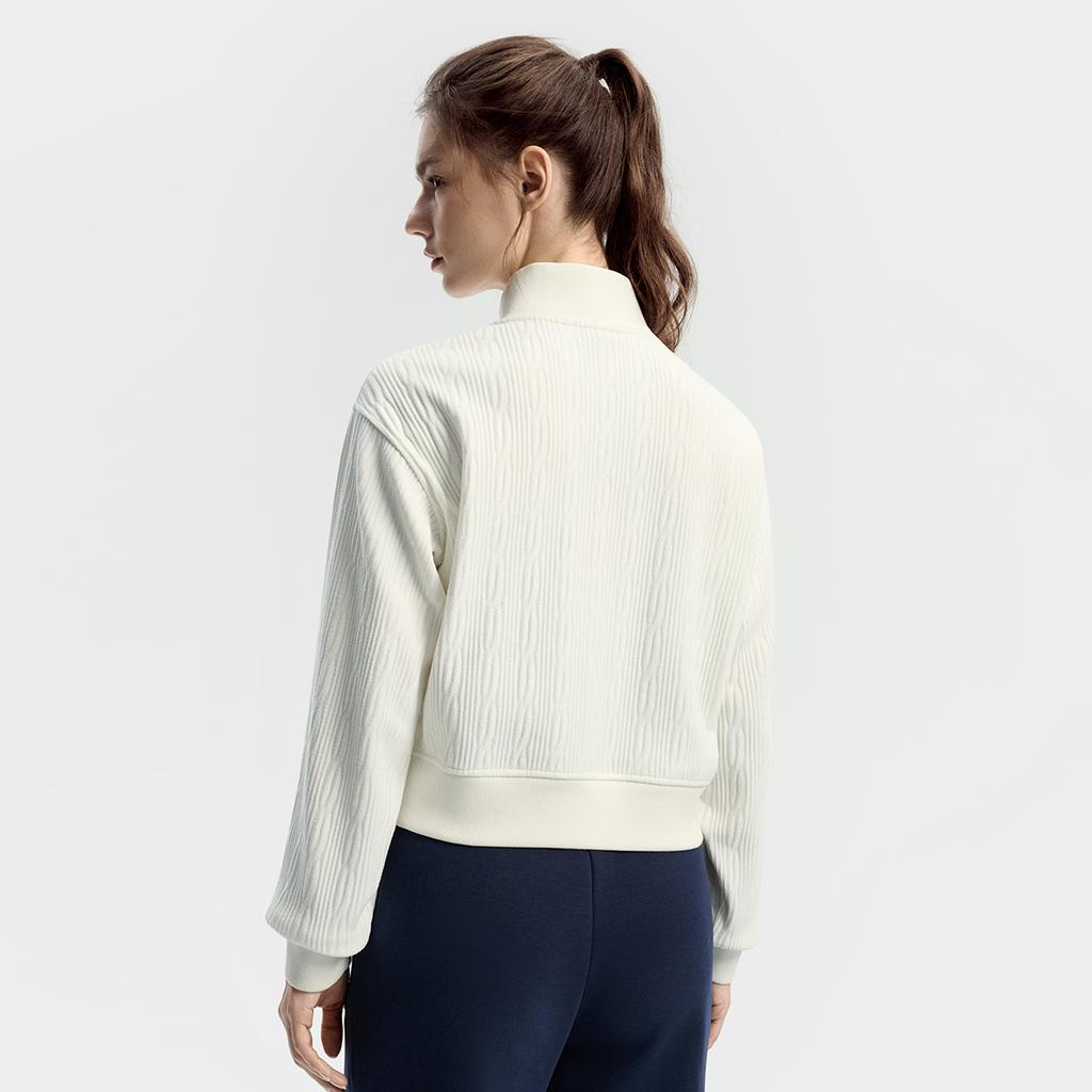 FILA Tennis Retro Classic Comfortable Fashion Casual Sports Tennis Style Versatile Short Loose Sweatshirt Women sweatshirt White A11W543210FWT