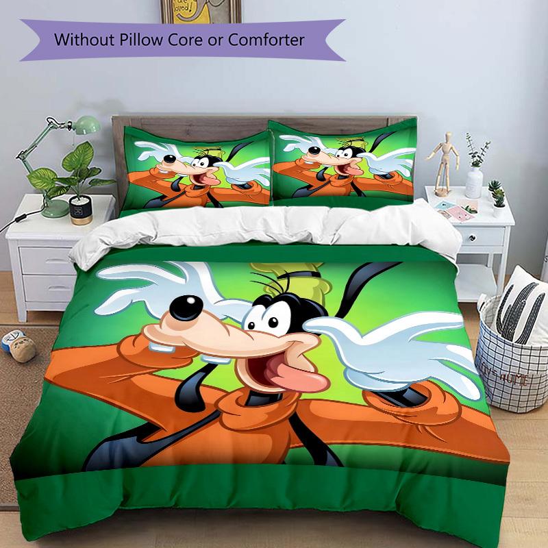3pcs set Goofy Disney1pc of quilt cover+2pcs of pillowcase, no core, print bedding, All Seasons Bedroom Setting096