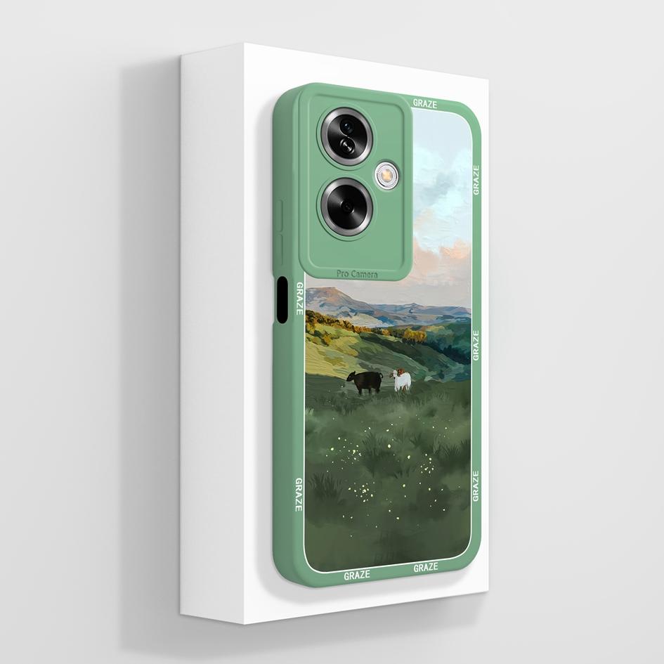 For OPPO A79 A77 A77s A78 A83 A91 A92 A93 A93s A94 A95 A96 4G 5G Phone Cases Lovely Panda Kitten Pattern Liquid Silicone Anti Slip Shell For OPPO Capa