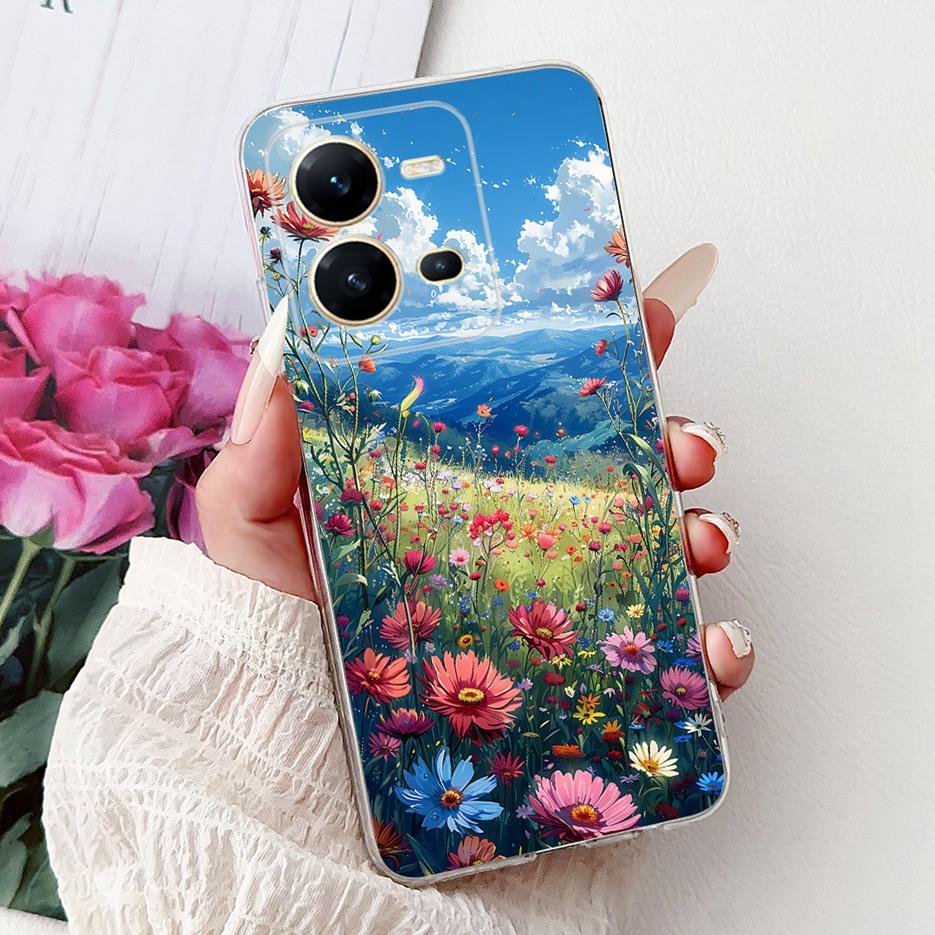 For Vivo V25 5G Case Vivo V25e V2201 Cute Cat Lion King Painted Cover Soft Silicone Phone Case For Vivo V25e V 25 VivoV25 Fundas