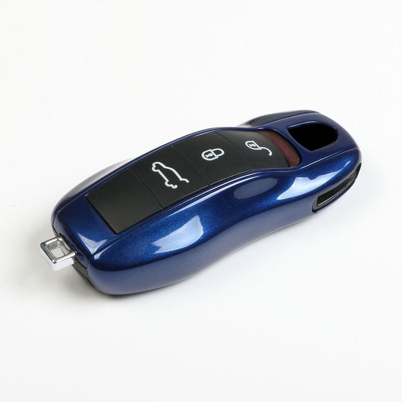 Key Shell for Porsche In Gentian Blue: Fits Cayenne, Macan, 718, Panamera, 911