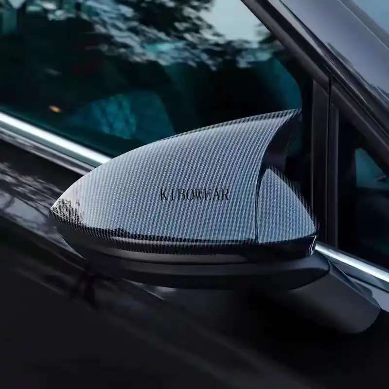 2PC Bat Style Add-on Side Mirror Covers For VW Golf GTI MK8 VIII 8 GTD GTE R 2024 2025 Sticker Horn Shape Auto