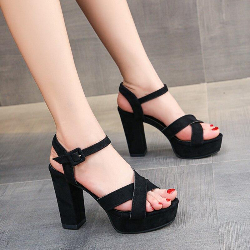 Moda Sandalias de Mujer Zapatos de Verano Gruesos Tacones Altos  Impermeables Plataforma Abierta Punta Tobillo Correa Fiesta Colmillo con  Talla Femenina 35-43 comprar a buen precio — entrega gratuita, reseñas  reales con