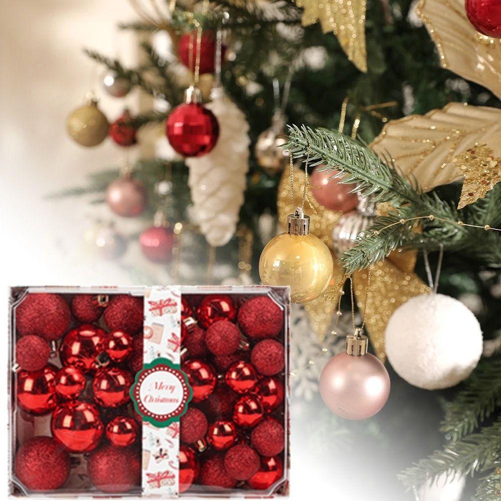 42Pcs Creative Electroplated Christmas Hanging Balls Colorful Xmas Tree Pendants  Party Favors