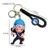 One Piece Anime 3D Silikon Schlüsselanhänger Set Geflochtenes Armband Luffy Zoro Ace Law Chopper Sabo Taschenanhänger Anhänger Geschenk Für Fans