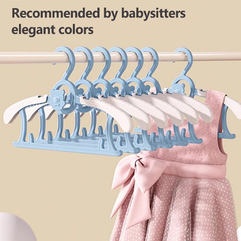 10Pcs Non-slip Baby Clothes Hanger Adjustable Storage Hangers Cute Kids Clothes Organizer Closet Children Baby Coats Rack
