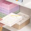 W89C Foldable Basket Stacking Box Clutter Storage Box for Makeup