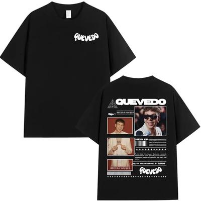 Rapper QUEVEDO BUENAS NOCHES Album Tour T-shirt Men Women Fashion Hip Hop T-shirts Casual Loose Short Sleeve T Shirt Streetwear