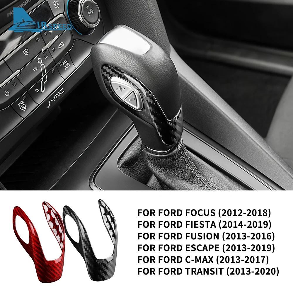 Real Hard Carbon Fiber For Ford Focus 2012-2018 For Fiesta Escape Transit 14-19 Fusion C-Max 2013-2016 LHD Car Gear Knob Cover