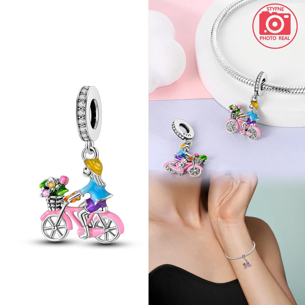 Pastel Road Bike Pendant Copper Colors For Charms Copper Colors Original Bracelet For Jewelry Making