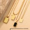 Star Square Pendant Necklace - Fashionable, Non-fading Clavicle Chain with a Chic, Luxurious Design