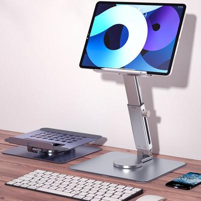 Für Aluminium-Tablet-Ständer, 360 ° drehbar, klappbar, verstellbare Schreibtischhalterung, Halterung Riser für iPad Pro Air 4 Mini 12.9 4-14 Zoll Xiaomi Tab