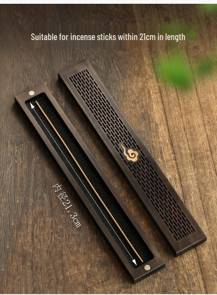 Purple Ebony & Sandalwood Incense Holder - Wooden Agarbatti Stand for Indoor Use.