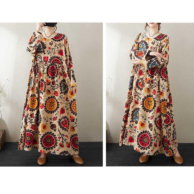 Lockerer Großer Literarischer Urlaubs-Fettmacher Langarmrock