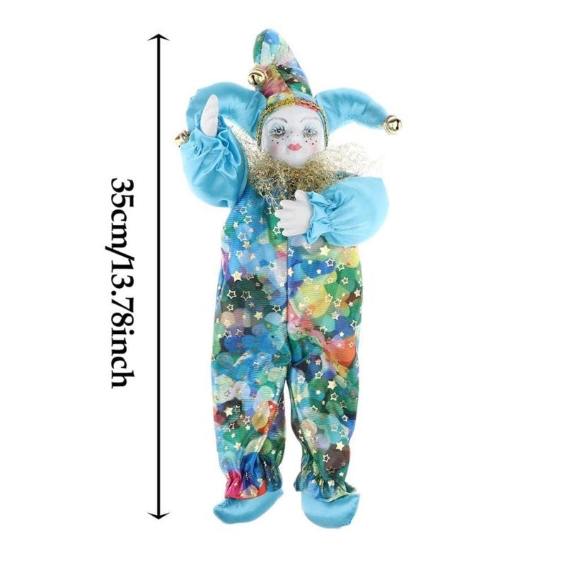 Artistic Clown Doll Ceramic Clown Figurine Doll with Poseable Arms And Limb For Home and Office Tabletop Decoration