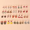 Cute Christmas Earrings Santa Claus Elk Snowman Snowflake Earrings for Women Girls X'mas New Year Jewelry Gifts