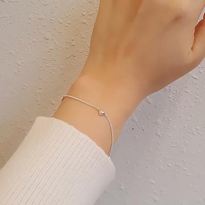 925 Silver 18K Gold Plated Heart Mini Lovely Bracelet