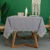 Tablecloth Ins Small Plaid Polyester Cotton And Linen Fringed Tablecloth Coffee Table Mat Dining Table Cloth Non-Slip Ins Wind Modern Simple Wind